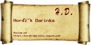Horák Darinka névjegykártya